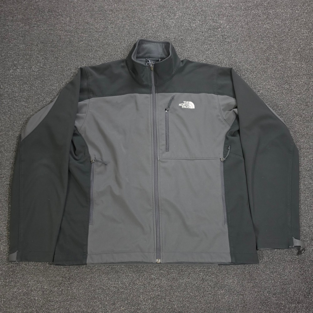 The North Face Softshell‎ Jacket Mens Large Gray Apex Bionic Windproof Full Zip